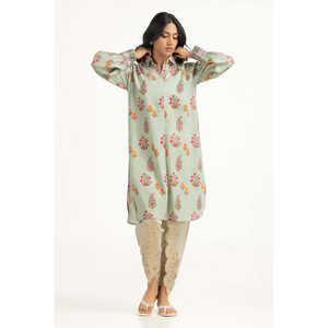 Chemise décontractée à motifs croisés et floraux IPS-77122 en tissu popeline pour la saison printemps/été - Product Image 5