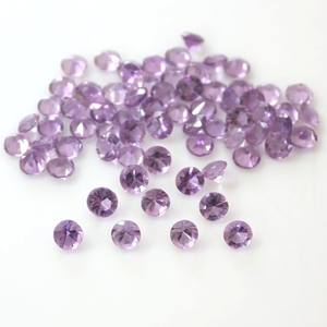 Piedras preciosas sueltas de corte redondo de amatista púrpura Natural para joyería piedra de corte de amatista certificada calibrada cuentas redondas de 5mm a granel - Product Image 1