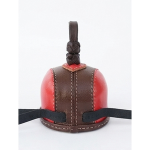 Leather Falconry Hood Brown With Red <b>Panel</b> Durable One Size All Seasons Hunting Equipment Solid Color Style Falconry Hood - Product Image 3