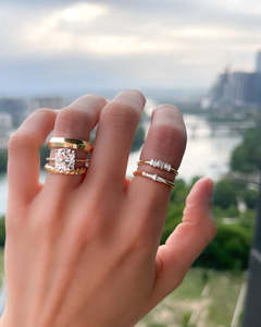 New Petite Baguette Lab Grown Diamond <b>Ring</b> Solid Gold Stacking <b>Band</b> for Women D-E Color VVS Clarity Minimalist Anniversary Gift - Product Image 4