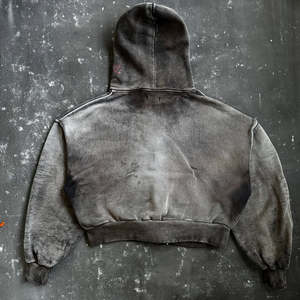 เสื้อฮู้ดแบบสวมหัวพิมพ์ลายพัฟหนาสำหรับผู้ชายเสื้อแนวสตรีทพิมพ์ลายโลโก้กำหนดเองสำหรับฤดูหนาว - Product Image 3