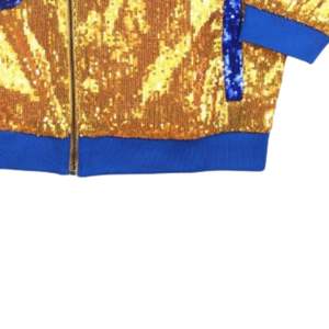 Sigma Gamma Rho SGRho <b>Sequin</b> <b>Jacket</b> Gold Blue Greek Letters Embroidered Crest Sorority Bomber Greek Life <b>Sequin</b> Apparel - Product Image 4