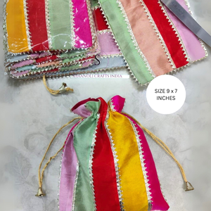 Bolsos Potli Lahriya de Diseño con Adornos Góticos, Bolsos Potli Multicolor con Adornos Gotta para Mujeres y Niñas, Ideales para Bodas y Regalos - Product Image 3