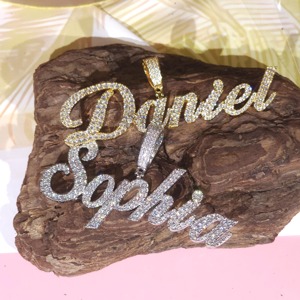 Best Design VVS Moissanite Diamond Gold Plated 925 <b>Silver</b> Iced Out Custom <b>Letter</b> Name Pendant <b>Necklace</b> For Men At Low Price - Product Image 4