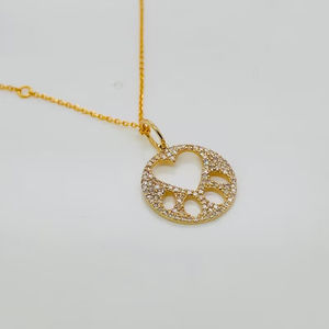 14k Coeur Lab Grown Diamant Pendentif Or Massif Lab Grown Diamant Collier De Mariage Femmes Collier pour Anniversaire Bijoux - Product Image 1