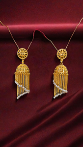 ชุดต่างหูใหม่ล่าสุดพร้อมดีไซน์แบบดั้งเดิมต่างหูชุบทอง22CT แบบ Jhumka สำหรับผู้หญิง - Product Image 3