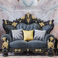 Luxuriöses Gestepptes Traditionelles Europäisches Chesterfield Villa-Sofa-Set Maßgefertigt Schwarz Grau Teakholz Wohnzimmermöbel Australien
