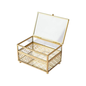 Boîte à bijoux en verre, boîte à souvenirs, décoration d'intérieur, organisateur, rangement pour colliers, organisateur de rangement pour boucles d'oreilles, charme, cadeau de mariage, cadeau pour <span class=keywords><strong>maman</strong></span> - Product Image 1