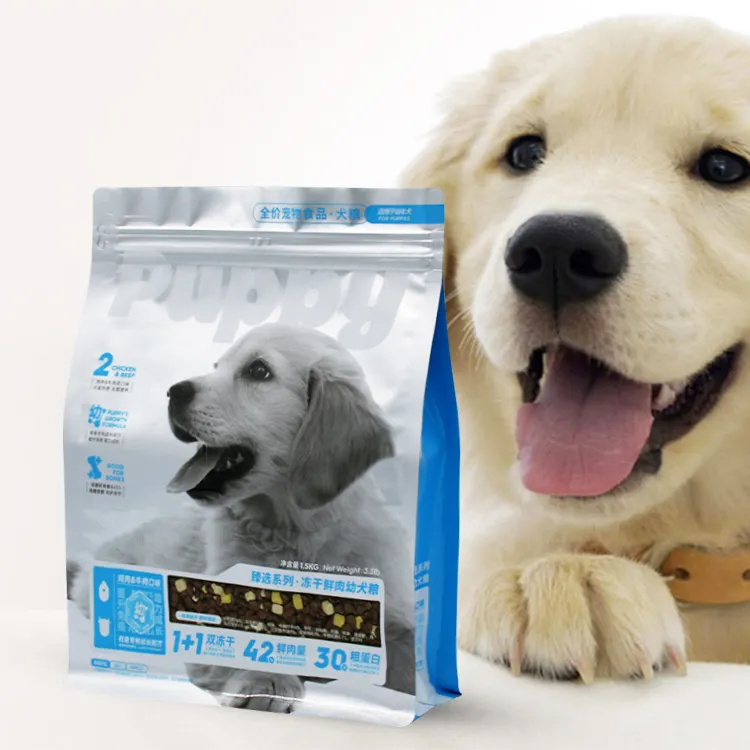 Direct Factory Big Size 2kg 5kg 10kg 15kg Plastic Matt Aluminum Stong Dural Packaging Flat Bottom Ziplock Pet Dog Food Bags