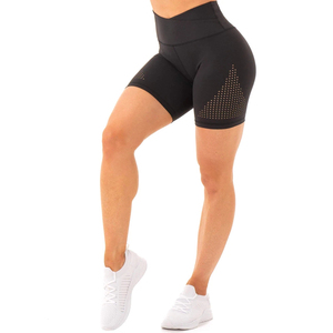 Pantalones cortos informales de algodón de talla grande para mujer al por mayor, logotipo personalizado, ropa de calle azul y negra, pantalones cortos transpirables para mujer - Product Image 1