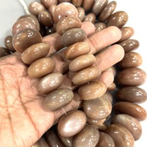 Cuentas de Piedra Lunar Melocotón Natural, Lisas, Redondas, de 15-28 mm, Cuentas de Piedra Grandes Sueltas para la Fabricación de Joyas, Precio al por Mayor - Product Image 4