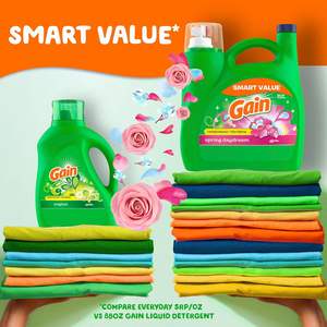 Détergent à lessive liquide Gain, parfum Spring Daydream, 154 fl oz, 107 lavages, fraîcheur + combat contre les odeurs, détergent à lessive liquide - Product Image 4