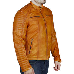 Veste en cuir de mouton personnalisable à la mode pour hommes Collection Designer à col montant pour l'hiver Nouvel état Vente en gros - Product Image 6