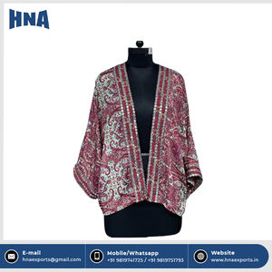 Nueva Colección de Kimonos Cortos de Verano para Mujer, Estampados, Tejidos, con Apliques de Seda, Transpirables, para Playa, con Precio de Descuento - Product Image 6