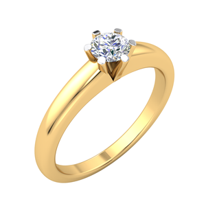 Elegante anillo clásico de oro de 14 quilates para mujer con 0.25Cts VS Clarity Lab Grown EF Diamond para compromiso, regalo de boda, joyería de fiesta - Product Image 1