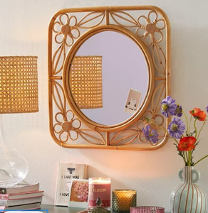 Espejo de pared redondo, marco de ratán montado en la pared decorativo más vendido, espejo de decoración de pared náutico Premium hecho a mano - Product Image 2