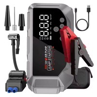 Démarreur de batterie de voiture, moniteur de pression des pneus, compresseur d'air 150 PSI, batterie externe portable, pince intelligente, lampe torche LED