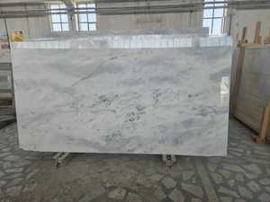 2025แผ่นหินอ่อนสีขาวแบบทันสมัยลายหินอ่อนสีขาว Carrara Bianco หินธรรมชาติหินโมราขัดพื้นแบบกดสี่เหลี่ยมตกแต่งผนัง - Product Image 6