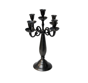 Décoration de la maison mariage en aluminium nickelé candélabre à 5 bras support de bougie en argent au design moderne - Product Image 3