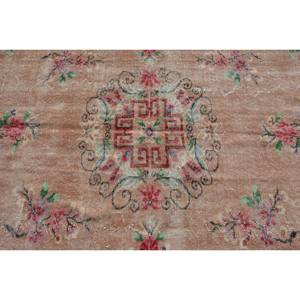 Vintage Turkish <b>Rug</b> Classic Beige 4.4 X 7.8 ft Patchwork Design Wool with Latex Backing for Living Room or Teen's <b>Bedroom</b> - Product Image 5