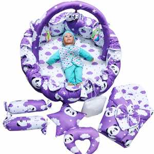 Nid de bébé nouveau-né haut de gamme, lit portable pour nourrisson, transat à capuche anti-fuites, matelas de couchage en coton 4 couches, oreiller enveloppant pour crèche - Product Image 2