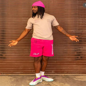 Ensemble T-shirt et short en jersey de coton surdimensionné pour homme 250 GSM Logo délavé Coupe régulière Ensembles de t-shirts en coton polyester imprimés pour homme - Product Image 2