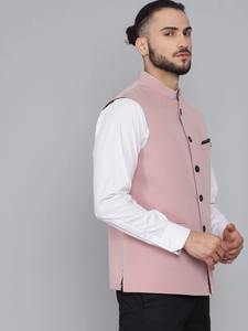 High on Demand Pink Waistcoat for Men for Corporate Wear Groom Wear Events and Daily Office Use Available for factory Price - Product Image 2