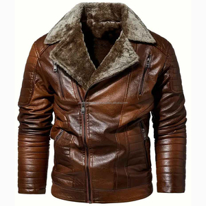 Chaqueta de Cuero Personalizable de Invierno para Hombre, Estilo Casual, de Alta Calidad, con Logotipo Frontal, Resistente al Viento y Ecológica - Product Image 1