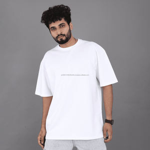 เสื้อยืดผู้ชายคอตตอน 100% สำหรับงานทางการ ขายส่ง มีโลโก้สั่งทำได้ ทรงโอเวอร์ไซส์ ผ้าถัก 230gsm ลายเรียบ - Product Image 3