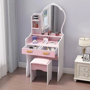 Meuble de chambre à coucher moderne en bois de pin, <span class=keywords><strong>commode</strong></span> <span class=keywords><strong>pas</strong></span> chère, coiffeuse, table de maquillage <span class=keywords><strong>blanche</strong></span>, miroir éclairé, maquillage amovible - Product Image 5