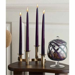 Candelabro Moderno de Lujo en Metal Dorado con 4 Luces, Portavelas Cónico, Candelabro Nórdico Ondulado de Hierro y Latón para Decoración de Centro de Mesa de Boda - Product Image 1