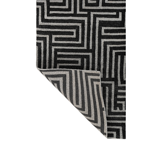 Aprezo <b>Boho</b> Style Hand Knotted Acrylic <b>Rug</b> Aiar-3015 Grey Black Geometric Abstract Pattern for Home Living Rectangle Hallway - Product Image 5