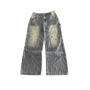 Diseño personalizado algodón poliéster hecho strass pantalón peso ligero de calidad superior strass pantalón para hombres - Product Image 1