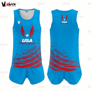 Cómodo uniforme sublimado de pista de campo de alta calidad suave de secado rápido de tela sin mangas uniformes de pista y campo de alta calidad - Product Image 5