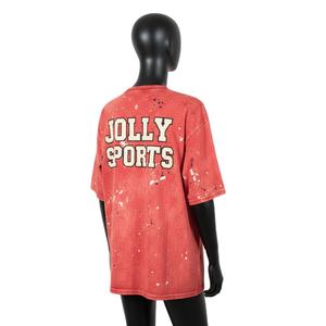 Women Acid Wash Shirt Premium Cotton Jersey 200 GSM Soft Washed <b>Red</b> Tone Oversized Fit Custom Printed Logo Breathable - Product Image 5