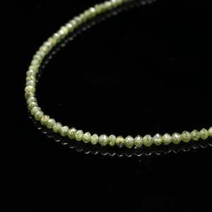Collier Green Diamond en argent sterling 925 avec perles facettées rondes de 1,5 à 2,3 mm, 16 pouces - Product Image 5