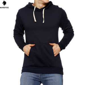 เสื้อฮู้ดสวมหัวของผู้ชายผ้าโพลีเอสเตอร์ผ้าฝ้าย100% น้ำหนักเบาย้อมสีล้วนดีไซน์ตามสั่ง - Product Image 1