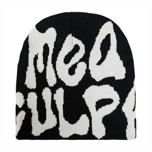 Gorros de lana Premium Gorros de lana merina Gorros hechos a mano Gorros Jacquard de ganchillo Sombreros - Product Image 1