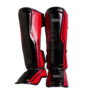 Protège-tibia de boxe en cuir PU à logo personnalisé, équipement de protection robuste avec nouveau design à bas prix - Product Image 2
