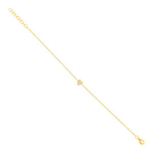 Pulsera de Oro Amarillo de 14K con Diamantes de 0.04ct en Forma de Corazón - Product Image 1