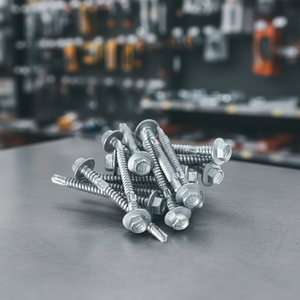 Vis autoforeuse professionnelle PDC modèle 5 à tête à rondelle, en acier au carbone métrique/pouce, galvanisée à chaud au zinc, à filetage profond - Product Image 1