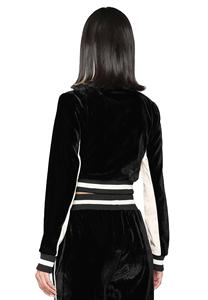 Ensemble de survêtement en velours pour femmes, 2 pièces, fermeture éclair en polyester, taille côtelée, haut court en velours, veste et pantalon, ensemble de jogging 2 pièces, 2026 - Product Image 2