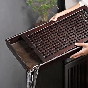 Elegante bandeja de servicio de madera de Color Chocolate para aperitivos y té elegante bandeja hecha a mano para cocina mesa de comedor y uso de decoración del hogar - Product Image 6