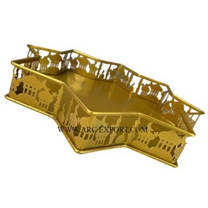 Plateaux et Plateaux de Ramadan de Luxe Dates et Desserts en Aluminium Créatifs Artisanaux Art Créatif Maison Moderne et Plateau de Cuisine - Product Image 4