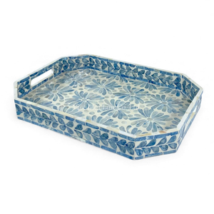 Plateau de service en nacre fait à la main avec poignée, naturel, fabriqué directement au Vietnam - Product Image 2