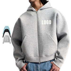 Pull Épais Blanc Zip Up Hoodies Sweatshirts Cropped Heavyweight Boxy Zip Hoodie Haute Qualité Logo Personnalisé Hoodies Usine - Product Image 1