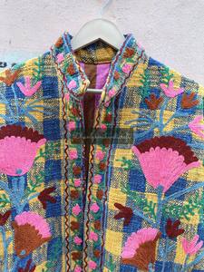 Venta al por mayor bordado a mano chaqueta abrigo Chaqueta corta Uzbek Suzani tela de algodón Unisex fiesta desgaste chaqueta abrigo de mujer - Product Image 4