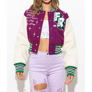 แจ็กเก็ตหนัง2023ยาวแขนยาวสำหรับผู้หญิงแจ็กเก็ตเบสบอลแฟชั่นใหม่ - Product Image 6