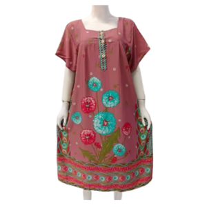 Robe d'été super confortable pour femmes avec boutons à l'avant doux grande taille Daster vêtements de nuit pour un usage quotidien vente en gros - Product Image 4