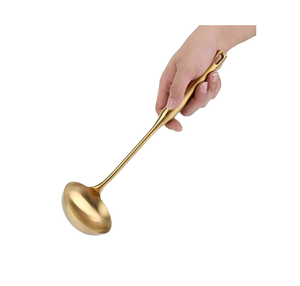 Cuillère de service à soupe en laiton design pour la vente en gros d'ensembles de cuillères de couverts dorés polis pour les articles de mariage - Product Image 3